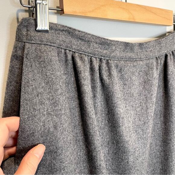 Vintage Pendleton Gray Virgin Wool Midi Skirt - 10 - Picture 2 of 7